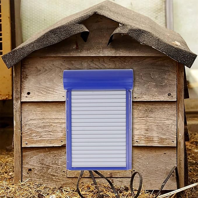 TOPINCN Automatic Chicken Coop Door with Timer, Protect Poultry from LED Display Controller, Iron Sheet Metal Frame, for Chicken, Duck and Goose (US Plug)