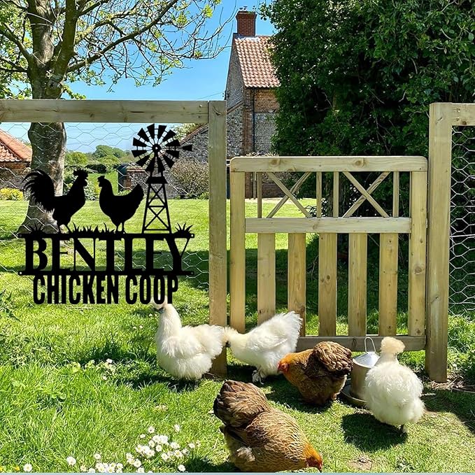 Custom Chicken Coop Metal Sign, Personalized Chicken Coop Sign for Outside, Custom Metal Hen House Farm Signs, Chickens Hen House Farmhouse Wall Art Decor