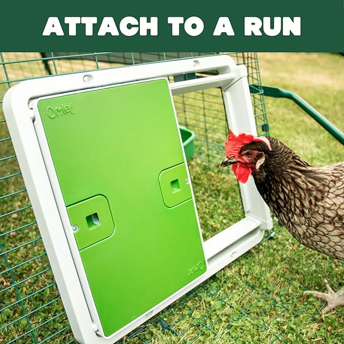 Omlet Automatic Chicken Coop Door Opener Operated by Light Sensor or Timer | Easy to Install, No Maintenance Required | Improves Coop Security and Insulation | Built-in Safety Sensors | Green