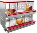 XINYI Chicken Nesting Boxes for Laying Eggs,Metal Coop for 6 Chickens,Roll Away Nesting Boxes,Easy Egg Collection,Brooder Box for Rabbit,Squirrel,Parakeet,Owl,Cockatiel,Robin
