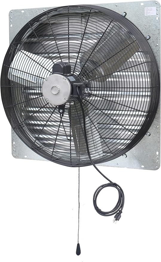 iLIVING 30" Wall Mounted Shutter Exhaust Thermostat Control-2 Speeds Vent Fan For Home Attic, Shed, or Garage Ventilation, 5088 CFM, 7500 SQF Coverage Area, Silver (ILG8SF30V-T)
