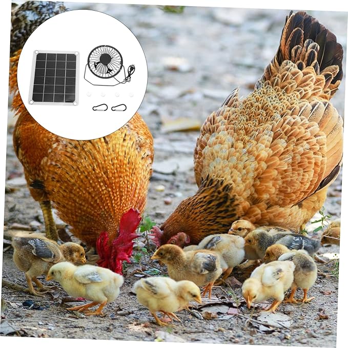 1Set Solar Panel Fan for Indoor Cooling and Ventilation for Chicken House and Poultry Systems Energy Efficient Ventilation System for Agriculture Outdoor Use