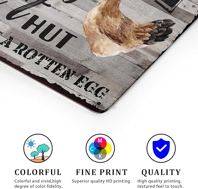 Funny Chicken Coop Metal Tin Sign - Fluffy Butt Hut Last One in is A Rotten Egg Chicken Tin Sign Wall Plaque for Home Kitchen Outdoor Decorative Farmhouse Country Yard Sign 12x8Inch