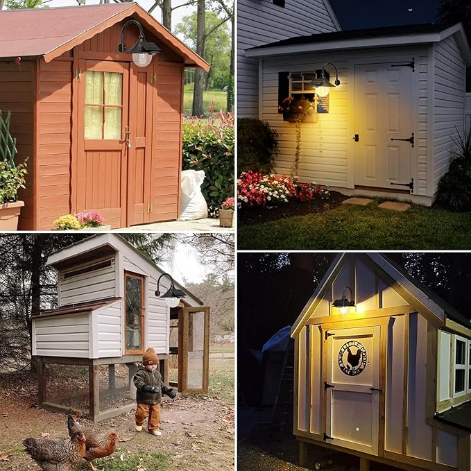 Aqonsie Solar Barn Light Outdoor with 3 Lighting Modes & Motion Sensing, Wall Mount Vintage Light, Waterproof Wall Light for Barn, Shed, Chicken coop, Porch, Patio