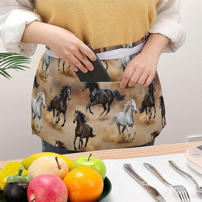 Short 3 Pockets Waist Waiter Waitress Half Apron Waterproof Chef Aprons