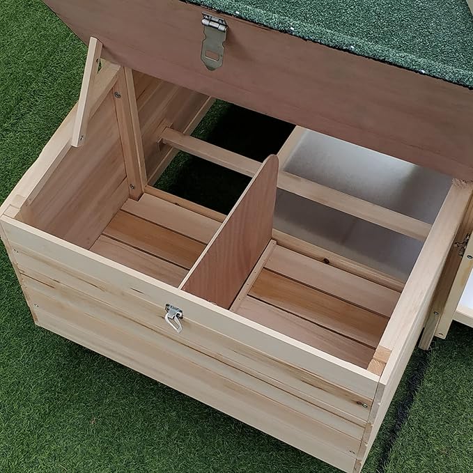 PawHut 77" Wooden Chicken Coop with Nesting Box, Cute Outdoor Hen House with Removable Tray, Ramp Run, for Garden Backyard, Natural