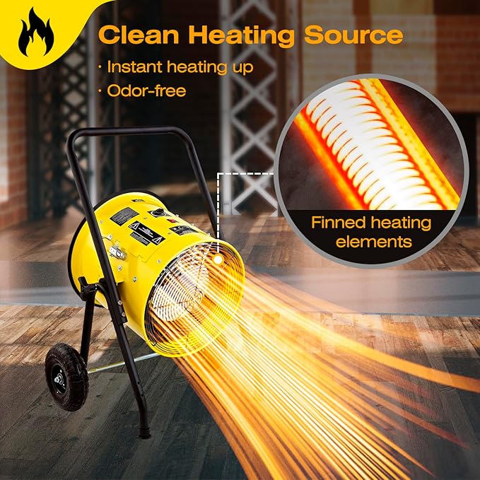 DR. INFRARED HEATER DR-PS11524 Salamander Construction 15000-Watt, Single Phase, 240-Volt Portable Fan Forced Electric Heater