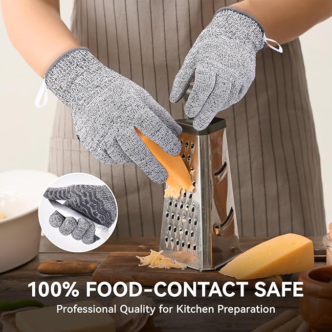 HandLove Cut Resistant Gloves, 100% Food Contact Safe, CE Level 5 Premium Protective Cutting Gloves