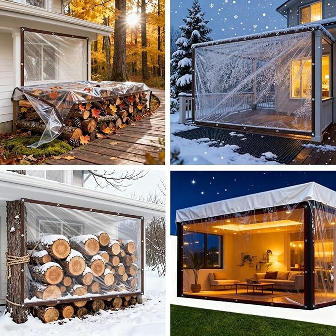 Waterproof Chicken Coop Cover for Winter Heavy-Duty Windproof Covers with Reinforced Grommets 6x26 FT for Chicken Run, Poultry Cage, Patio Covering, Outdoor Farm Shed, Pheasantry Runway & More