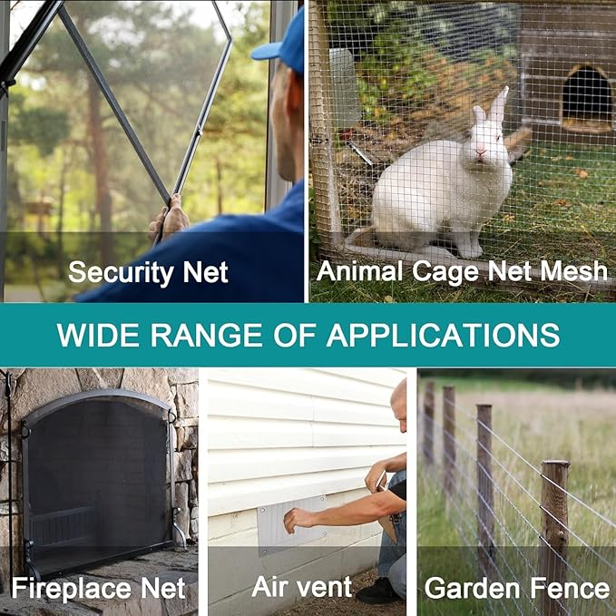 AWSAD Metal Wire Mesh, Stainless Steel Plain Weave Vole 5 (4500 Microns) Easy to Cut DIY Chicken Coop(3.3x88.6ft)