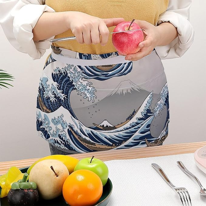 Short 3 Pockets Waist Waiter Waitress Half Apron Waterproof Chef Aprons