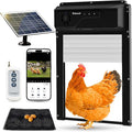 Automatic Chicken Coop Door Solar Powered with Nesting Pad - Waterproof Chicken Door with Timer, HD Camera, Anti-Pinch Protection, Mobile App & Remote Control, Alarm System, Mic & Speaker