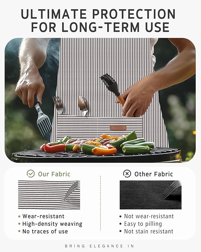 Syntus Adjustable Bib Apron with 2 Pockets Cooking Kitchen Aprons for Women Men Chef