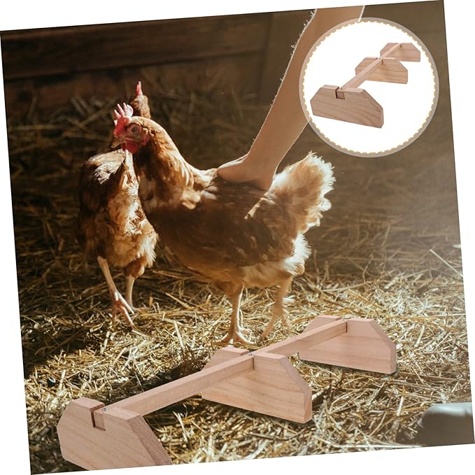 Wooden Chick Perch Stand for Brooder Chicken Roosting Bar Natural Finish Heavy-Duty Chicken Toy for Coop Suitable for Chicks and Birds
