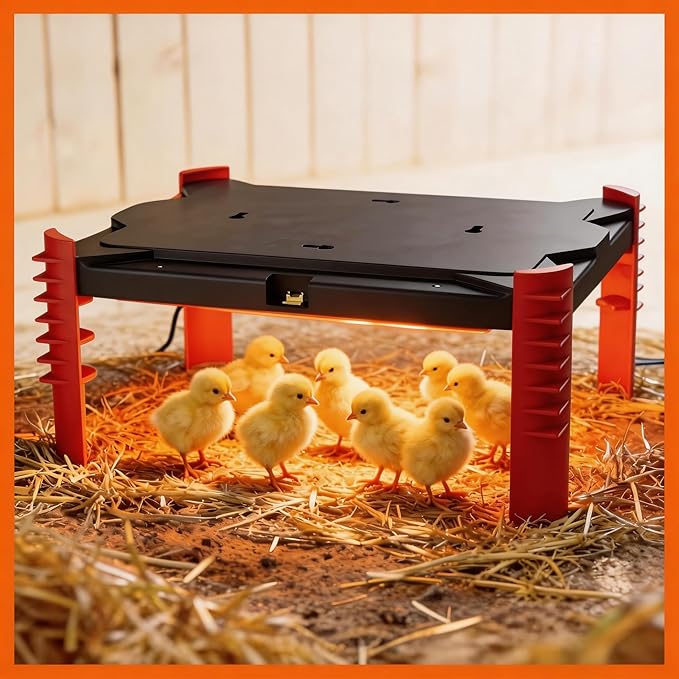 Smart Chicken Brooder Heater - Brooder Plate for 25 Chicks, 150W Adjustable Temp Chick Heating Plate with Built-in Sensor, Height Adjustable for Coop Warmer