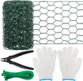 Chicken Wire for Floral Arrangements, 4 x 118 Inch Green Floral Wire Netting with Plier Gloves Zip Ties, 2mm Thickness Chicken Wire Fence for Garden Poultry