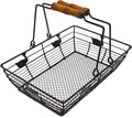 Rustic Duck Egg Basket Metal Wire Fruit Basket Countertop Egg Collecting Basket with Wooden Handles, Egg Basket for Gathering Fresh Eggs, Brown