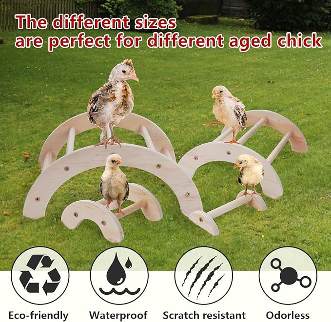 Chicken Roosting Bar Set: 4 Stackable Wooden Perches for Backyard