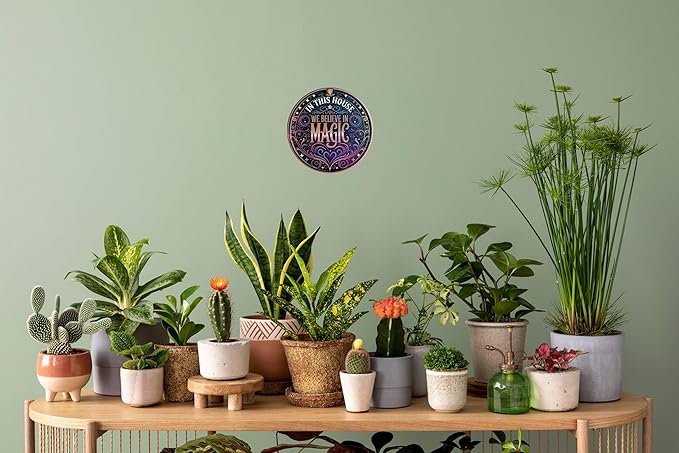 CSWLJS Vintage Metal Tin Sign “In This House We Believe in Magic” – 8×12″ Wall Decor for Home, Bedroom, Kitchen, Gift
