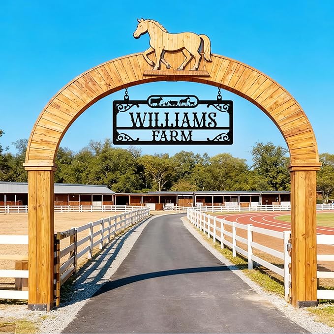 Personalized Metal Farm Sign, Custom Farm Metal Signs Outdoor, Custom Ranch Sign, Customized Family Name Signs for Farms, Ranch, Farmhouse - Housewarming Rancher Gifts