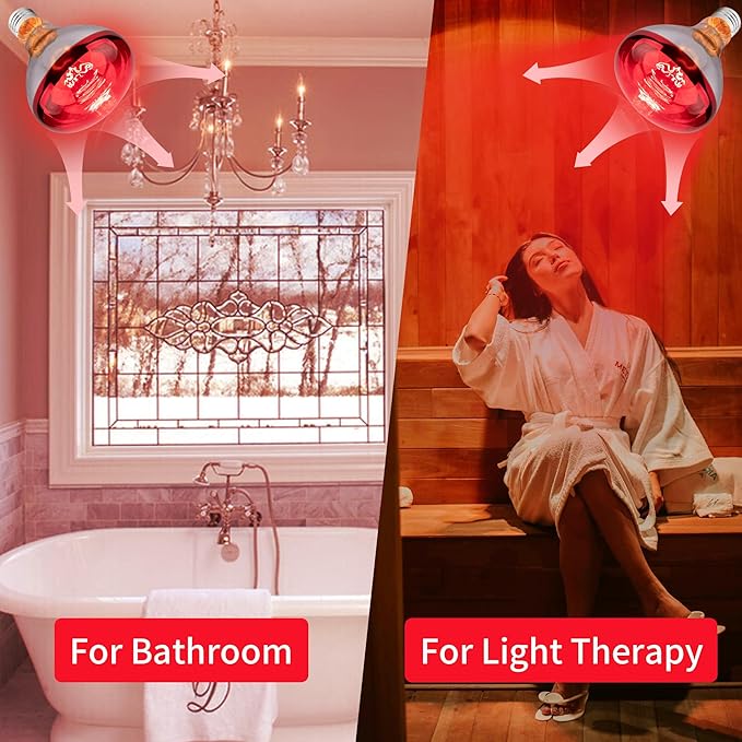 4 Pack 250 Watt Heat Lamp Bulbs for Chicks, R40 Brooder Heat Lamp for Chickens, Infrared Reflector Heat Bulbs for Brooder Heater, Incandescent Spotlight for Pet, Bathroom, Food
