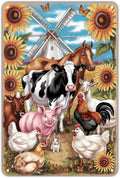 Farm Animals and Windmill What a Cute tin sign Vintage Countryside Metal Sign for Garden & Yard Bar Porch Garage Home Bedroom Kitchen Wall Decor Decor Gift 8 x 12 inch