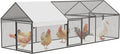 Metal Chicken Coop 118"×40"×40" Chicken Run with Waterproof Cover Portable Poultry Cage Walk in Hen House Outdoor Backyard Farm Animal Enclosure Crate Pet Playpen Exercise Pen for Rabbit Duck