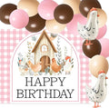 Farm Chicken Birthday Decorations Chicken Balloons This Chick Is One Birthday Party Pink And Orange Party Decorations Pink Orange Yellow Balloons