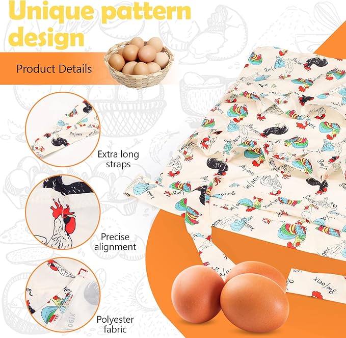 12 Deep Pockets Egg Apron, Chicken Egg Collecting Apron, Egg Holding Apron, Duck Goose Egg Gathering Apron for Housewife