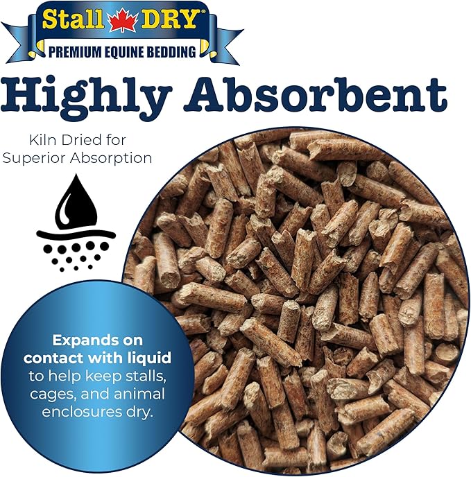 Progressive Planet Stall Dry Premium Equine Bedding Pellets, 35lbs - 100% Natural Kiln-Dried Pine Pellets, Superior Absorption & Odor Control - Eco-Friendly, Biodegradable & Chemical-Free Bedding