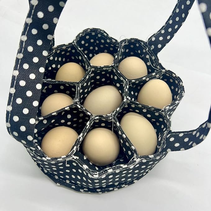 Egg Collecting & Gathering Basket/Bag, Fresh, Durable Canvas Apron Egg Holder, Egg Apron for Collecting Eggs, for Chicken Henhouse Farmhouse Garden Chicken Hen Duck Goose Eggs(Black)