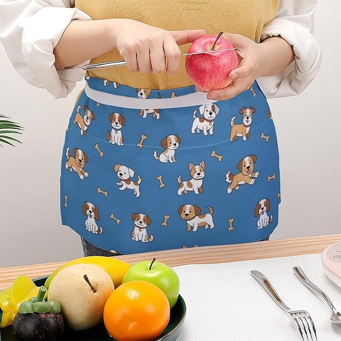 Short 3 Pockets Waist Waiter Waitress Half Apron Waterproof Chef Aprons