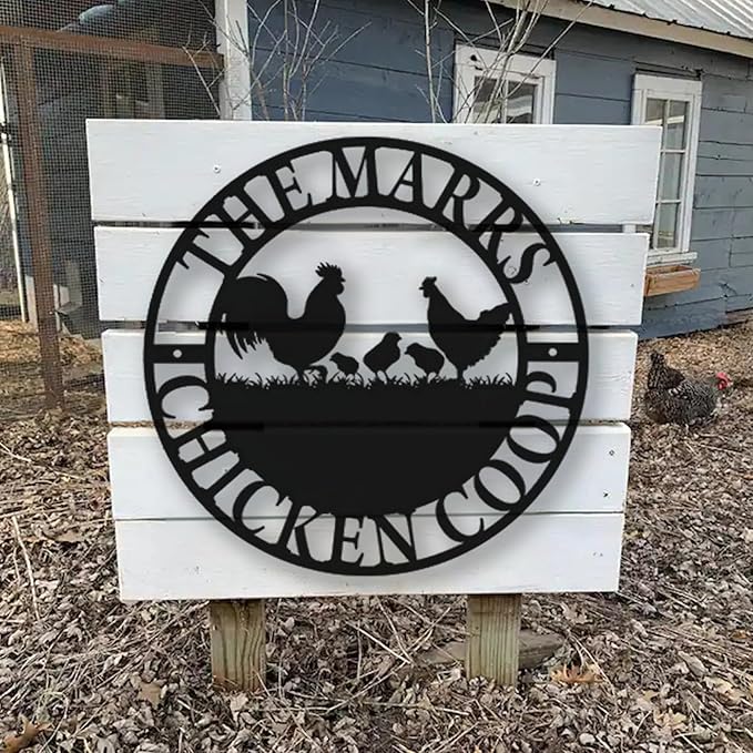 Custom Hen House Metal Sign Personalized Chicken Coop Nameplate Rustic Farm Barnyard Plaque Backyard Poultry Wall Hanging Art Homestead Gifts for Farmers Chicken Keepers and Farmhouse Decor Lovers