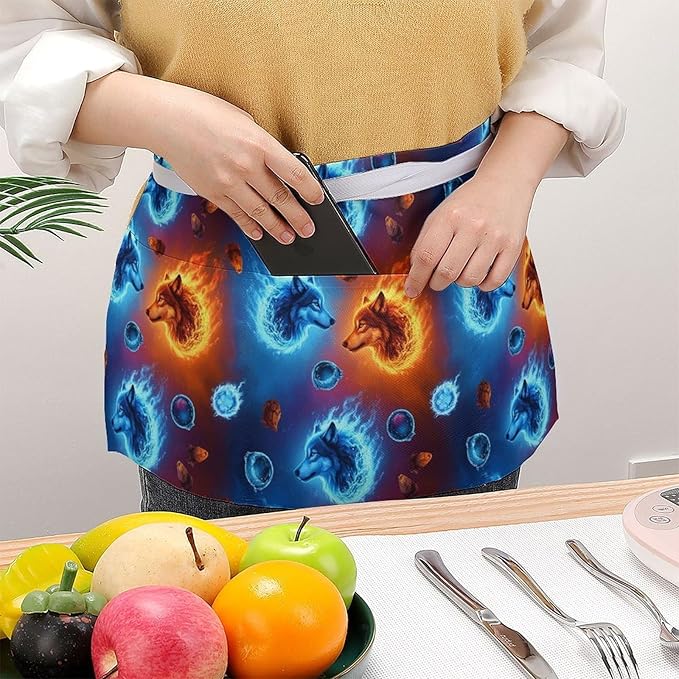 Server Waitress Waist Apron Cooking Kitchen Restaurant Aprons for Women Men