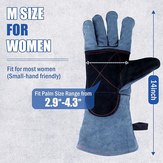 IC ICLOVER Animal Handling Gloves Snake Bite Proof, Double Leather Padding, Anti-bite Dog Cat Bird Reptile Control Protection