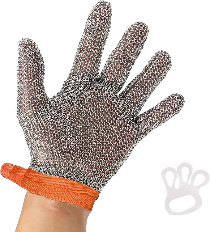 Metal Mesh Gloves - Stainless Steel Mesh Chain Cutting Gloves for Meat and Food Processing