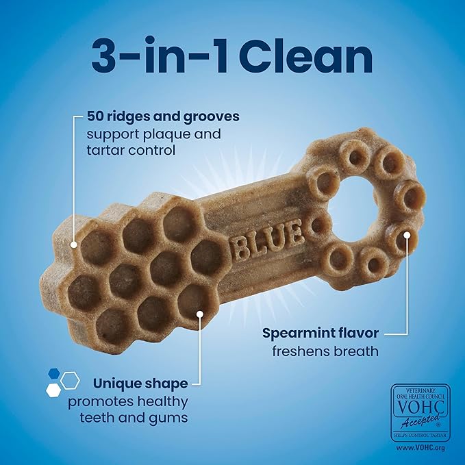 Blue Buffalo Dental Chews Small Natural Dog Treats, Chicken & Spearmint 11.3-oz Bag (28 Count)