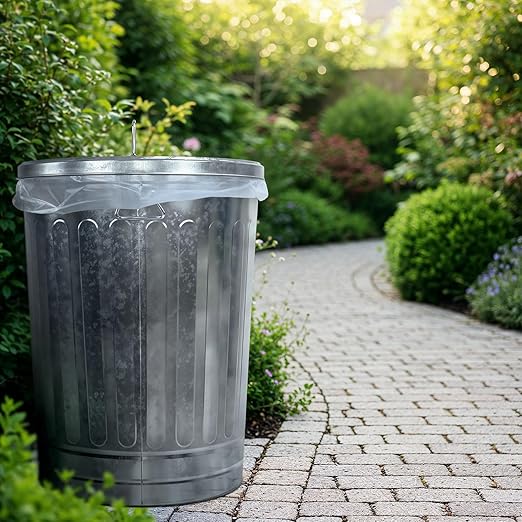 Plexon 31 Gallon Metal Trash Can and 20 Gallon Metal Trash Can with Lids Outdoor Garbage Cans Heavy Duty Galvanized Buckets with Lids for Garage Workshop Ash Storage Farmhouse, Bundle