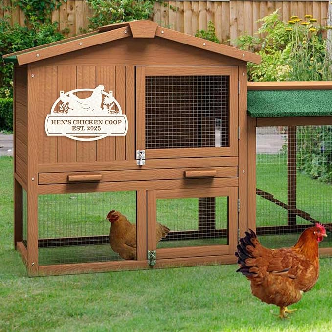 Personalized Chicken Coop Signs, Metal Funny Farm Decor, Chicken Coop Accessories, Metal Outdoor Wall Art, Custom Hen House Sign, Rustic Farmhouse Wall Decor for Farm Yard Garden Color10