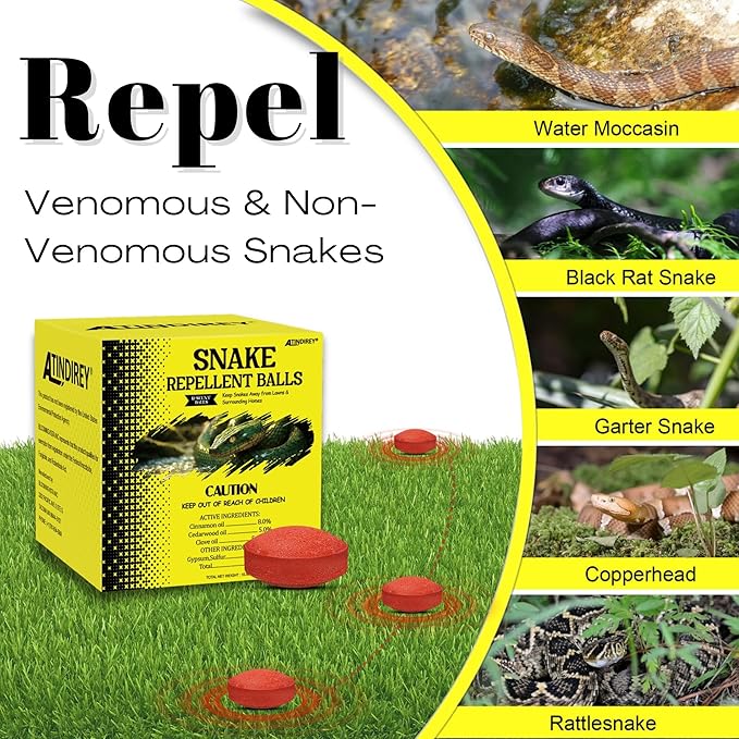 Snake Repellent for Yard Powerful,Snake Away, Keep Snakes Away for Outdoors Pet Safe,Copperhead Rattlesnake Repellent (12, Yellow)
