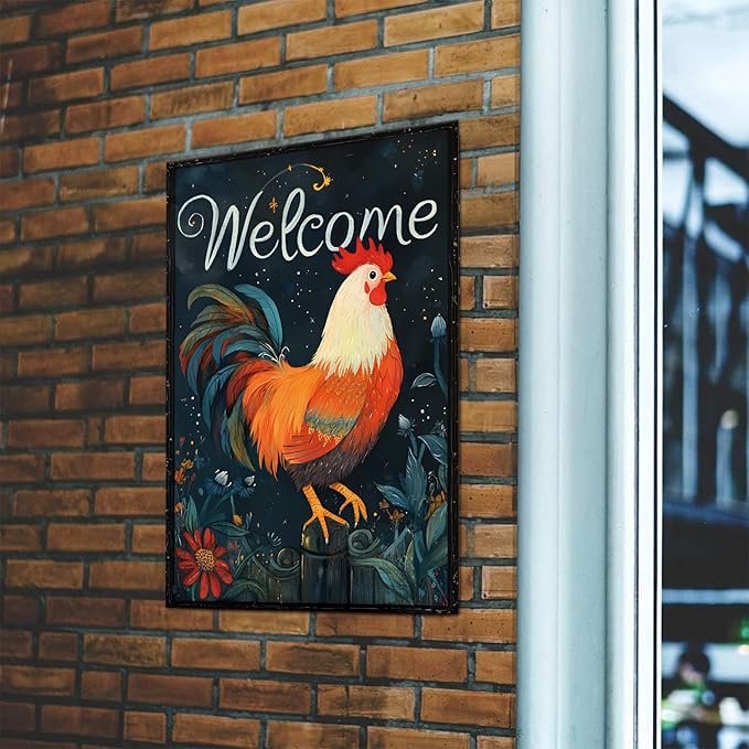 Vintage Funny Farm Metal Tin Signs Chicken Coop Sign Metal Tin Decor Chicken Coop Accessories for Home Farmhouse Kitchen Wall Decoration Chicken Lovers Gifts 8X12inch