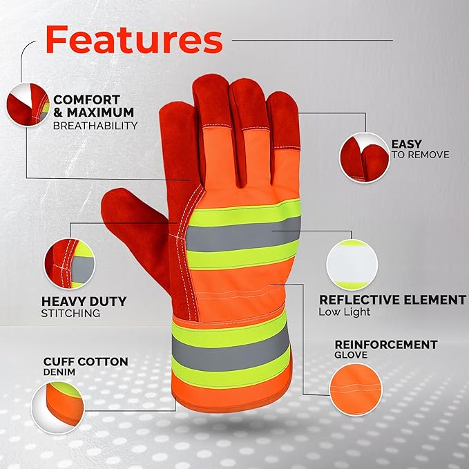 Daniel Smart Men & Women Goatskin Working Glove Lightweight Leather Safety Gloves for construction, gardening outdoor Work