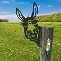 Farm Peeping Animal Metal Art Outdoor Decor Garden Fence Decoration, Farmhouse Backyard Hang Artwork Wall Decor, Outdoor Yard Art Patio Lawn Statue Gift for Loved Dad Grandpa (Donkey)