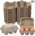 20 PCS Egg Cartons Bulk, Half Dozen Egg Cartons Moisture-Resistant Pulp Reusable Eggs Organizer Vintage Normal Size Eggs Storage for Refrigerator Organization, Crafting and DIY Graffiti