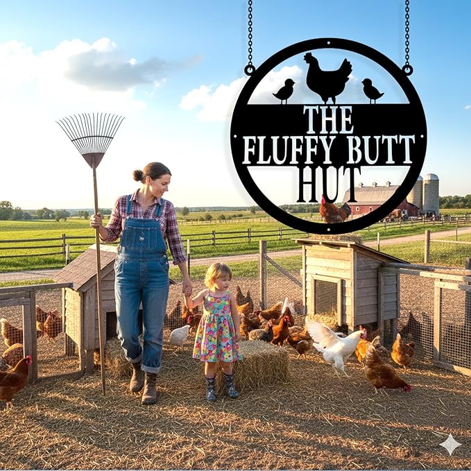 Custom Chicken Coop Metal Sign, Personalized Chicken Coop Sign for Outside, Custom Metal Hen House Farm Signs, Chickens Hen House Farmhouse Wall Art Decor