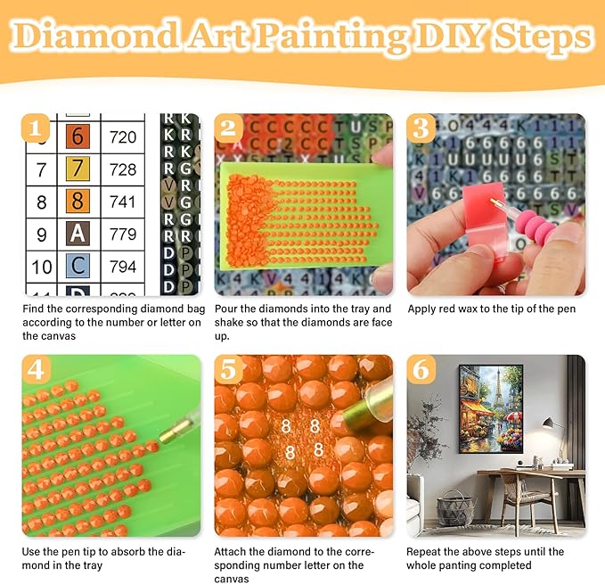 MAXBYE Paris Street Scene Diamond Art Kits for Adults, Landscape Eiffel Tower Diamond Dots Paintings for Beginners, Gem Art Painting Kits for Home Decoration, 30% More Coloured Diamonds, 12x16in