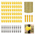Electric Fence Wire Kit - 1640 Feet 500 Meters Electric Fence Polywire, 50 PCS T-Post Insulators, 4 PCS Robber Electric Fence Gate Handle Insulators, 20 PCS M4 Poly Rope Connectors