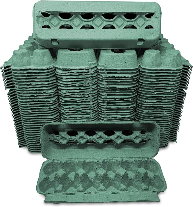 Vented Paper Pulp Egg Cartons - Teal (72)