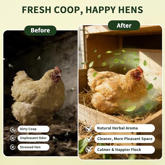 Chicken Nesting Herbs 64 oz – 11 Natural Dried Herb Blend with Marigold for Chicken Coop & Roost Refresh, Nesting Box & Dust Bath, Supports Natural Nesting Behavior