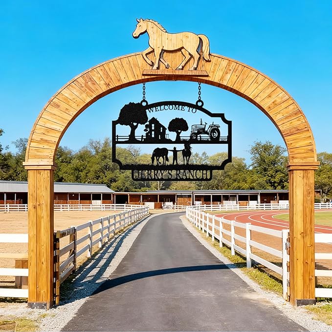 Personalized Farm Sign, Custom Ranch Sign, Custom Farm Metal Signs Outdoor, Customized Family Name Metal Signs for Farms, Ranch, Farmhouse, Housewarming Gifts